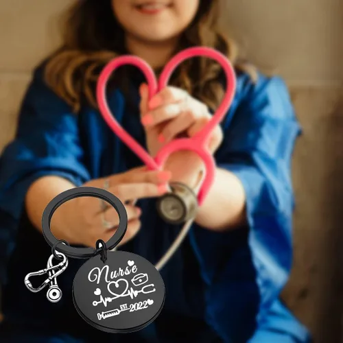 Miniatura 6 de Regalos de graduación para enfermera enfermera Est 2021 llavero para futuro regalo para enfermera regalo para estudiantes de medicina regalos