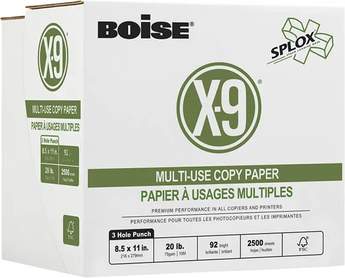 Miniatura 7 de Boise Paper X-9 - Papel de copia multiusos – Sin resma (2000 hojas) Carta de 8.5 x 11 pulgadas SPLOX (caja de fácil transporte) 92 blanco