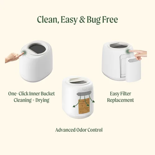 Miniatura 6 de Vego Compostador de Cocina, Compostador Eléctrico de Encimera de 4L, 5 Modos, Contenedor de Compost Inteligente Basado en Peso con App, Sin Olor