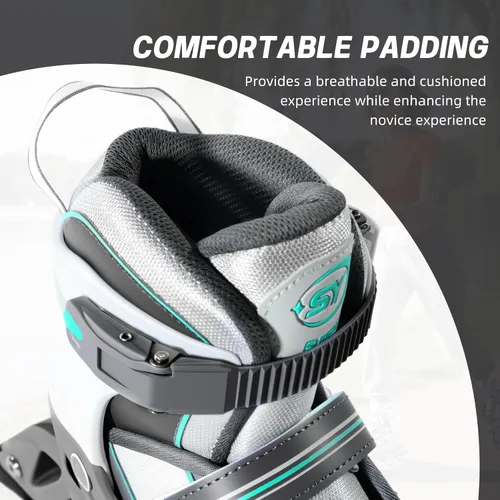 Miniatura 5 de SUPER YOUNGSTER Patín en línea ajustable para mujer, patines de ruedas para mujeres adultas Cian