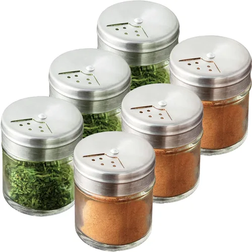 Miniatura 8 de CUSINIUM Paquete de 2 tarros de especias de vidrio de 1.5oz con agitador y tapa ajustable