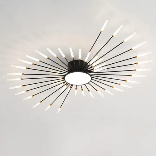 Miniatura 23 de Lámpara de techo LED regulable de 32 pulgadas, 12 luces de techo, lámpara de techo empotrada, iluminación de interior dorada para sala de estar, 12