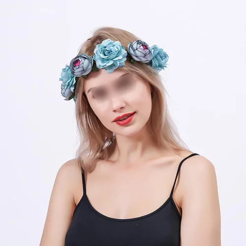 Miniatura 3 de ccHuDE Flower Crown Headband Rose Peony Hairband Garland Wedding Headpiece Bridal Floral Crown Flower Headpiece Pink