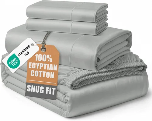 Miniatura 52 de Lane Linen Sábanas 100% de algodón egipcio, tamaño King, naturalmente transpirables y duraderas, cómodas para el invierno, ultra suaves, comodidad