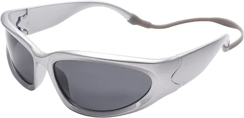 Miniatura 6 de GUVIVI Gafas de sol para niños con correa envolvente, gafas de sol futuristas para niños y niñas, persianas ovaladas de 4 a 12 años
