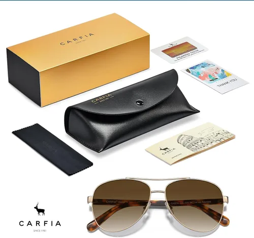 Miniatura 6 de CARFIA Gafas de sol polarizadas para mujer, protección UV, brazos de acetato, marco de metal, sombras para mujer, CA3216