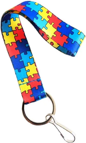 Miniatura 4 de Llavero de pulsera para concientización del autismo (huellas de mano)