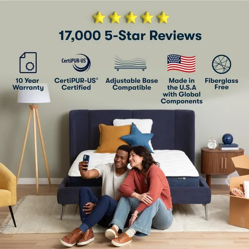 Miniatura 7 de Five Star Colchón Tranquility de 14 pulgadas firme – Twin – Soporte zonificado, alivio de presión, comodidad de enfriamiento – Fabricado en Estados
