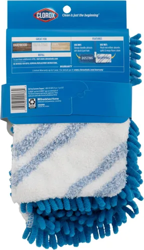 Miniatura 3 de Clorox Cabezal de repuesto de microfibra para mopa de polvo de doble acción, lavable a máquina, color azul