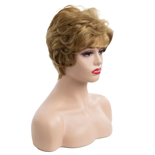 Miniatura 4 de Peluca corta rubia Pixie sintética en capas Cosplay pelucas completas para mujeres blancas