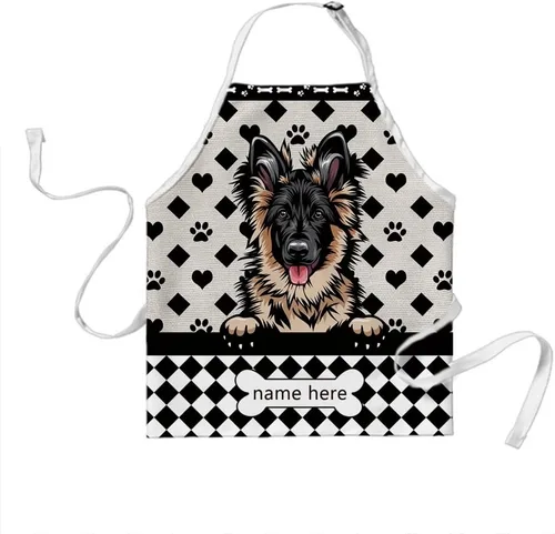 Miniatura 24 de Delantal de lunares de perro personalizado lindo perro salchicha, perro salchicha 3