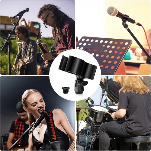Miniatura 7 de Soporte de clip de micrófono ajustable para micrófono, soporte de micrófono inalámbrico, abrazadera de micrófono para soporte de micrófono