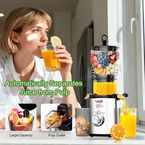 Miniatura 5 de Máquinas exprimidoras de prensa en frío – canal de alimentación de 5.8 pulgadas de ancho, fácil de limpiar, máquinas exprimidores de masticación