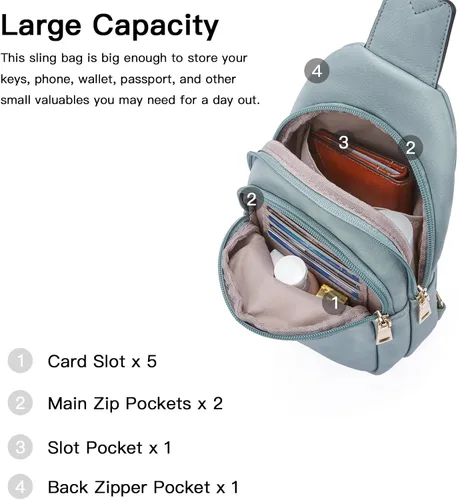 Miniatura 122 de Telena Riñonera pequeña para mujer, de cuero, cangureras, bolsa de pecho para mujer