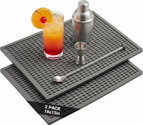 Miniatura 11 de ZJWZLG Tapete de barra de goma de alta calidad de 18 x 12 pulgadas para encimera, almohadilla de secado de platos antideslizante y tapete