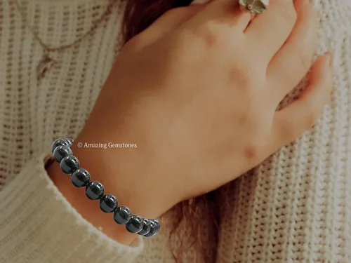 Miniatura 853 de Amazing Gemstone Pulsera de cristal para mujeres y hombres, pulsera de cristal curativo de protección, pulsera elástica con cuentas de piedras