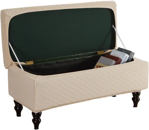 Miniatura 6 de FUANGUI Funda para Otomán Elástica de Almacenamiento Funda para Banco Otomán Impresa Plegable Banco de Almacenamiento Funda para Otomán Reposapiés