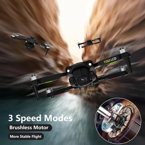Miniatura 6 de Toladrone dron con motor sin escobillas con pantalla LCD control remoto dron para principiantes drones con cámara dron plegable RC cuadrirotor
