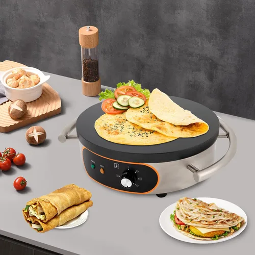 Miniatura 6 de Máquina eléctrica comercial del fabricante del crepé,Máquina para hornear panqueques,Bandeja de crepé eléctrica antiadherente sola temperatura
