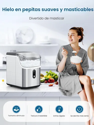 Miniatura 7 de COWSAR Nugget Ice Makers - Máquinas de hielo de nuggets para encimera, hielo suave masticable en pellets, con función de limpieza automática, 35