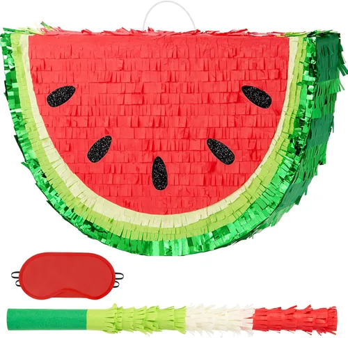 Miniatura 66 de WERNNSAI - Piñata de sirena plegable, piñata de cumpleaños con flecos que incluye cuerda para jalar, venda y bate. Decoraciones