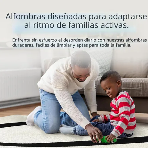 Miniatura 4 de Abani Alfombra abstracta de color beige/negro, 4 x 6 pies, diseño moderno de línea curva, colección Deco, fácil de limpiar, duradera para zonas