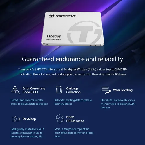 Miniatura 6 de Transcend 256GB MLC SATA III 6Gb/s 2.5" unidad de estado sólido 370 (TS256GSSD370S)