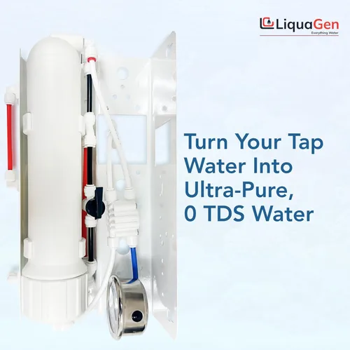 Miniatura 7 de LiquaGen - Sistema de filtración de agua de ósmosis inversa y desionización (RODI) Super Flow Manómetro con válvula de flotador Medidor digital
