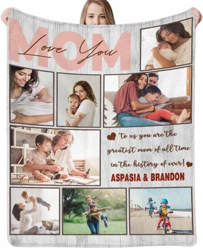 Miniatura 23 de Manta personalizada con imagen hecha en Estados Unidos, mantas personalizadas con fotos, nombres, manta suave personalizada con imagen personalizada