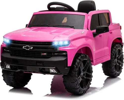 Miniatura 9 de 12V Camioneta de Juguete Eléctrico para Niños con Batería, 4 Ruedas, con Control Remoto para Padres, Chevrolet Silverado, Camiones para Niños Negro