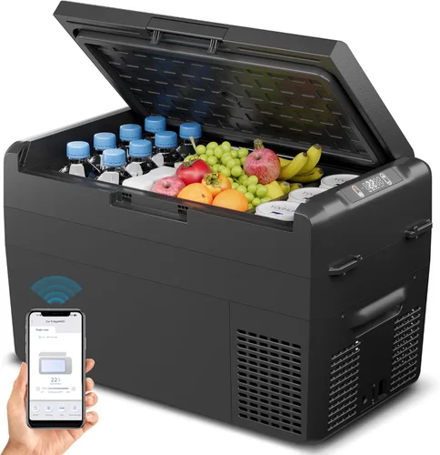 Miniatura 9 de Feelfunn Refrigerador de 12 voltios, congelador portátil de 21 cuartos (20 litros), enfriador eléctrico para automóvil, camión, RV, furgoneta