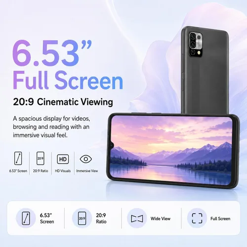 Miniatura 5 de UMIDIGI Teléfono celular desbloqueado, Power 5 Smartphone 4+128GB, Helio G25 Octa-Core 6150mAh, 6.53 teléfonos con pantalla HD con cámara