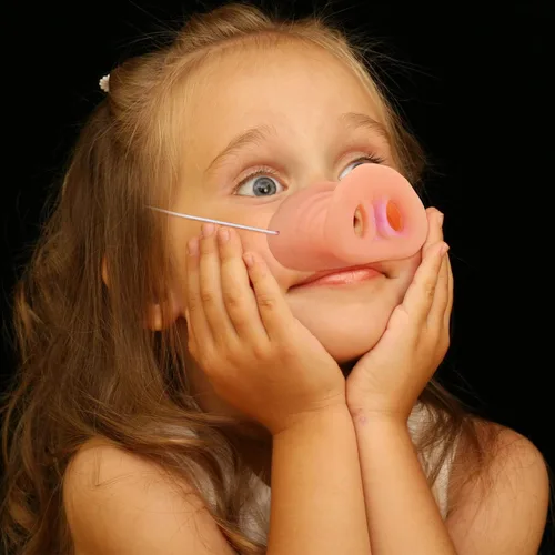 Miniatura 4 de Gejoy 8 piezas de narices de cerdo para niños, novedad de hocico de cerdo, máscara de cosplay con banda elástica para niños, suministros de fiesta