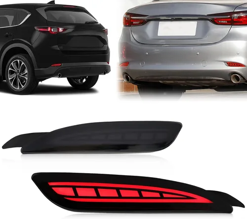 Miniatura 6 de Conjunto de Luz Antiniebla LED de Lente Roja para Parachoques Trasero Compatible con Mazda 6 2018-2021 cx5 cx-5 2022 Funciona como Lámpara