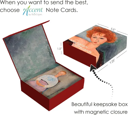 Miniatura 2 de RainCaper Fine Art - Tarjetas de felicitación de papel de 5 x 7 pulgadas con sobres decorativos, caja de regalo, juego de 16 cartulina de 300 GSM