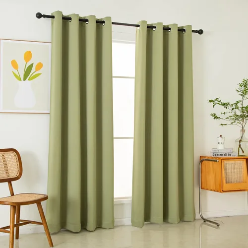 Miniatura 3 de Pickluc 2 paneles de cortinas opacas con ojales de 96 pulgadas de largo, cortinas de ventana con bloqueo de luz para sala de estar, aislamiento