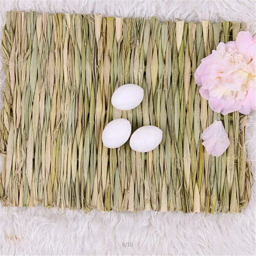 Miniatura 6 de Tapete de césped tejido para cama de animales pequeños, ropa de cama de conejos, juguete masticable, juguete para jugar en la cama, juguete