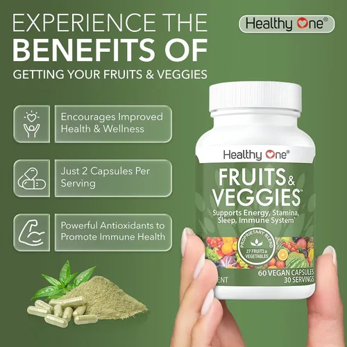 Miniatura 6 de Healthy One - Suplemento de frutas y verduras, 27 superalimentos, vitaminas de frutas y verduras para adultos, píldoras de frutas y verduras