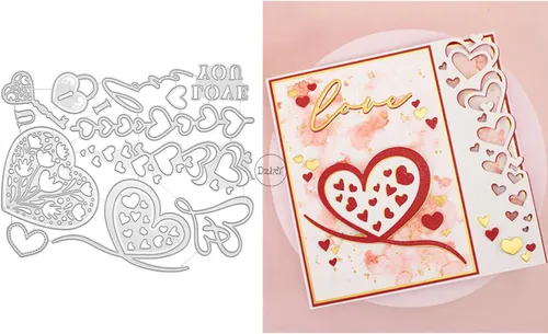 Miniatura 20 de DzIxY Troqueles de corte de metal en forma de corazón simples para kit de fabricación de tarjetas, juegos de troqueles de papel en relieve, 7