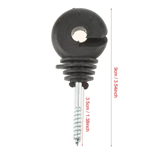Miniatura 5 de 50 unids/set negro tornillo en anillo aislantes, accesorios eléctricos aislantes de cerca, aislantes, para poste de madera