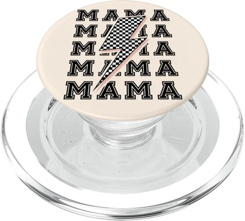 Miniatura 8 de MAMA Lightning Bolt - PopSockets con diseño a cuadros PopGrip intercambiables