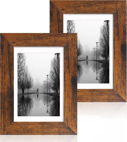 Miniatura 129 de iRahmen - Juego de 2 marcos de fotos de 4 x 6, marco de madera negro con cristal de alta definición, para mostrar fotografías de 3.5 x 5