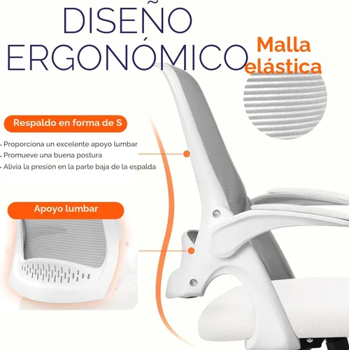 Miniatura 3 de NEO CHAIR Silla de escritorio para oficina y gaming ergonómica con soporte lumbar, altura ajustable, ruedas giratorias, brazos abatibles, silla