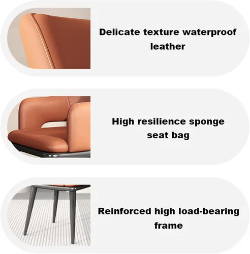 Miniatura 4 de Sillas de comedor con brazos Juego moderno de 6, Silla auxiliar de cocina, Sillas laterales tapizadas de comedor, Sillas de comedor de cuero, Silla