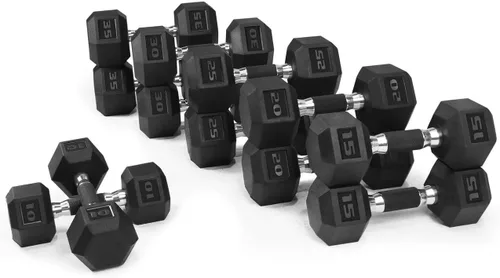 Miniatura 15 de WF Athletic Supply - Mancuernas hexagonales con agarre de goma y mango contorneado para tonificar músculos y fortalecer y entrenar de todo el cuerpo