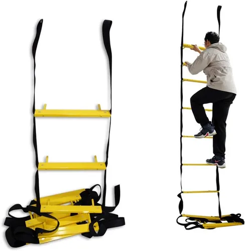 Miniatura 6 de Escalera de escape de incendios de 3 pisos Escalera de cuerda de escape de incendios para hogares del tercer piso Portátil, plegable y compacta