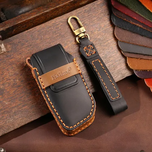 Miniatura 4 de OLLEN Funda para llavero de cuero genuino, compatible con BMW 2023~arriba Nueva Serie 5/7 740i 760i X1 X2 X3 X5 X6 X7 XM IX IX3 I5 I7, etc.