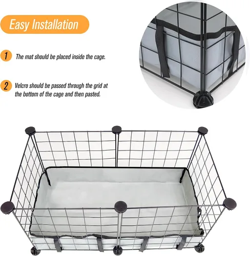 Miniatura 3 de DZWLKJ Revestimiento de jaula de cobayas, base impermeable y lavable, también para conejos, chinchillas, erizos, hurones y otros animales pequeños