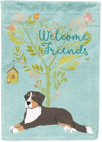 Miniatura 124 de Caroline's Treasures BB7594GF Bandera de jardín de Husky siberiano con texto en inglés "Welcome Friends" - Bandera decorativa para patio exterior