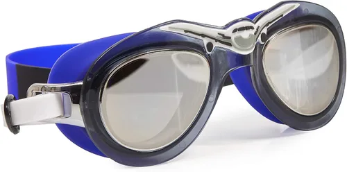 Bling 2O Gafas de natación para niños, diseño de aviador azul, lentes de protección UV antivaho, correa ajustable, ajuste cómodo a prueba de fugas